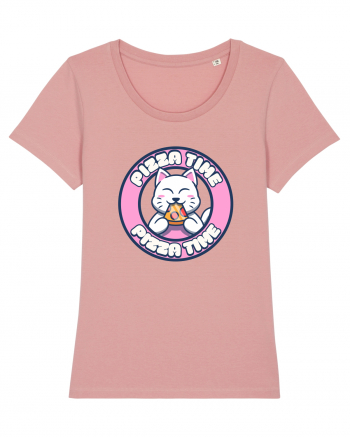 Cute kawaii cat eating pizza Canyon Pink