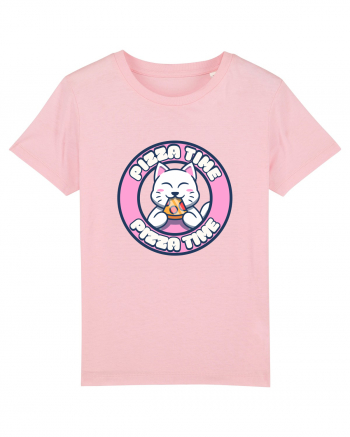 Cute kawaii cat eating pizza Cotton Pink