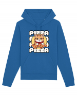 Cute kawaii cat eating pizza Hanorac Unisex Drummer