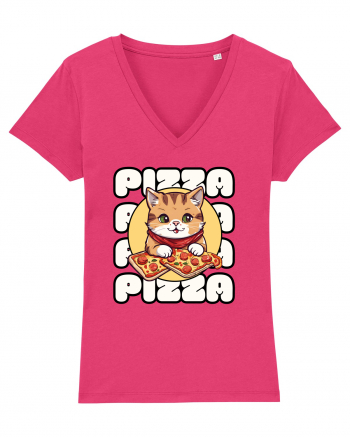 Cute kawaii cat eating pizza Raspberry