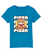 Cute kawaii cat eating pizza Tricou mânecă scurtă  Copii Mini Creator