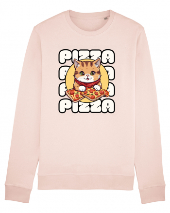 Cute kawaii cat eating pizza Candy Pink