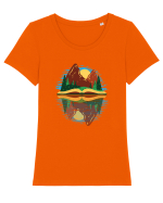 Nature And Books Tricou mânecă scurtă guler larg fitted Damă Expresser