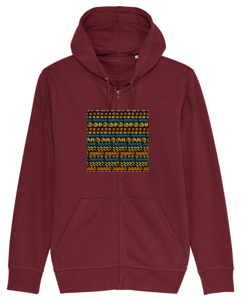 African Pattern Burgundy