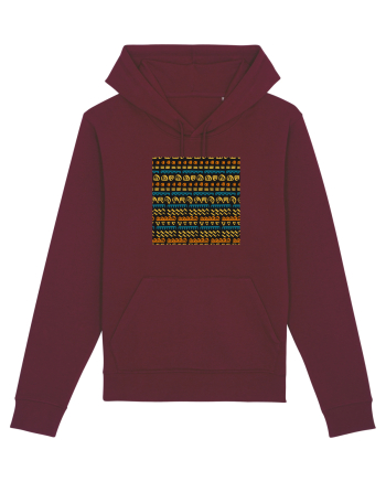 African Pattern Burgundy