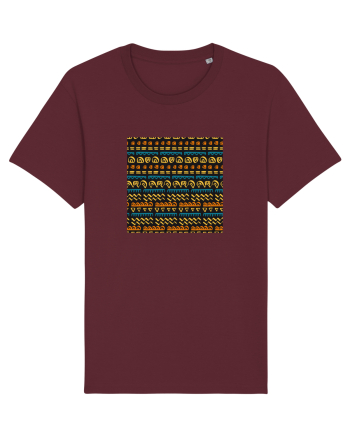 African Pattern Burgundy
