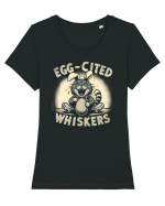 Eggcited wiskers Tricou mânecă scurtă guler larg fitted Damă Expresser