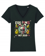 Egg punks not dead Tricou mânecă scurtă guler V Damă Evoker