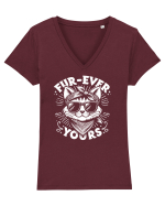 Furever yours - pisica cool Tricou mânecă scurtă guler V Damă Evoker