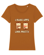 Cute UX-UI Designer Tricou mânecă scurtă guler larg fitted Damă Expresser