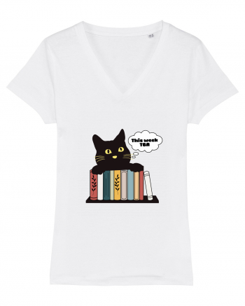 Bookish cat White