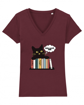 Bookish cat Burgundy