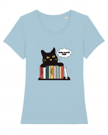 Bookish cat Sky Blue