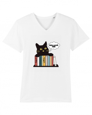 Bookish cat White