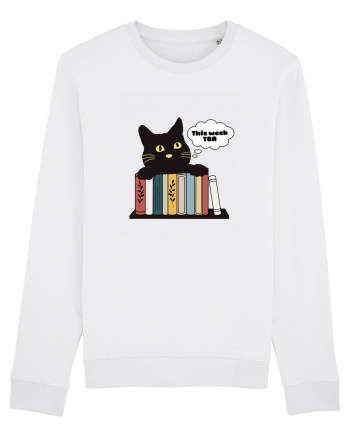 Bookish cat White