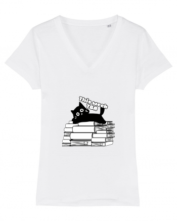 Bookish cat White