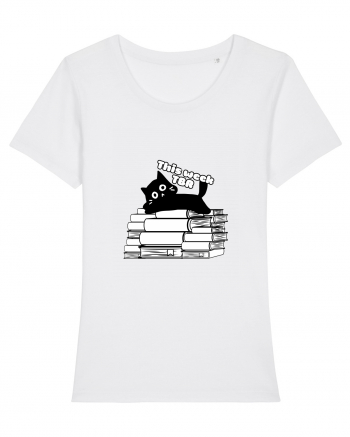 Bookish cat White