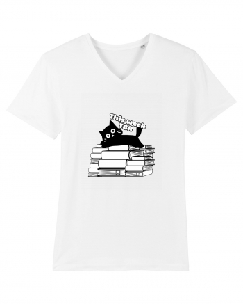 Bookish cat White