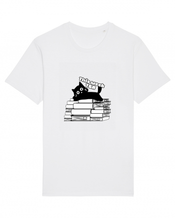 Bookish cat White