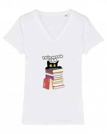 Bookish cat White