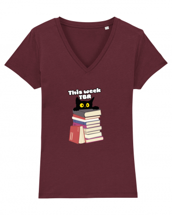 Bookish cat Burgundy