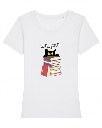 Bookish cat White