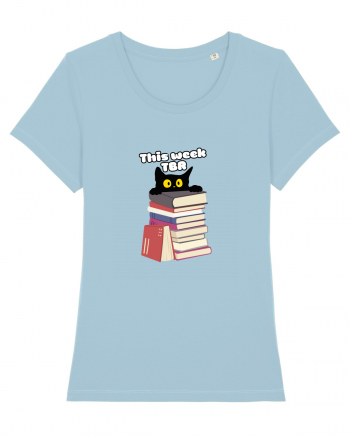 Bookish cat Sky Blue