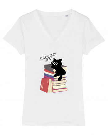 Bookish cat White