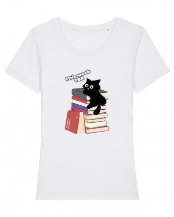 Bookish cat White