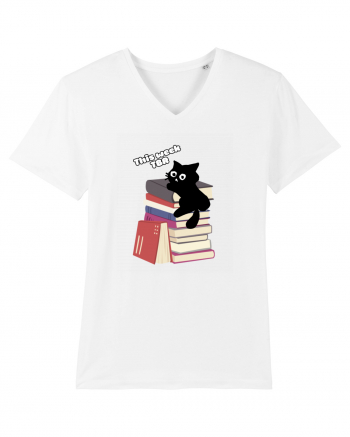 Bookish cat White