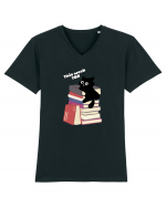 Bookish cat Tricou mânecă scurtă guler V Bărbat Presenter