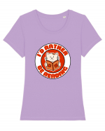 Bookish cat Tricou mânecă scurtă guler larg fitted Damă Expresser