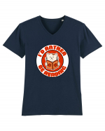 Bookish cat Tricou mânecă scurtă guler V Bărbat Presenter