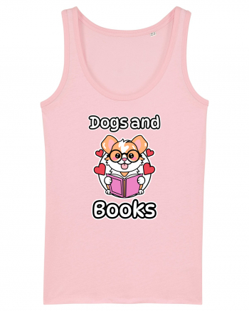 Kawaii Dog Reading A Book Cotton Pink