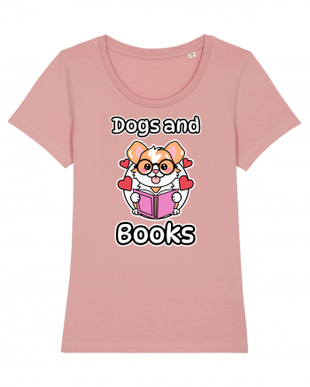 Kawaii Dog Reading A Book Canyon Pink