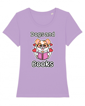 Kawaii Dog Reading A Book Lavender Dawn