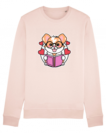 Kawaii Dog Reading A Book Candy Pink