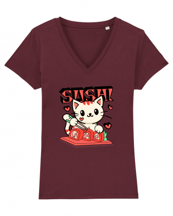 Sushi  Cat  Burgundy