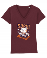 Sushi  Cat  Tricou mânecă scurtă guler V Damă Evoker