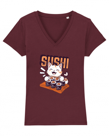 Sushi  Cat  Burgundy