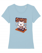 Sushi  Cat  Tricou mânecă scurtă guler larg fitted Damă Expresser