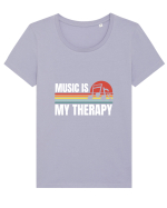 Music Is My Therapy Tricou mânecă scurtă guler larg fitted Damă Expresser