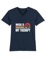 Music Is My Therapy Tricou mânecă scurtă guler V Bărbat Presenter