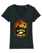 Yellowstone National Park Tricou mânecă scurtă guler V Damă Evoker