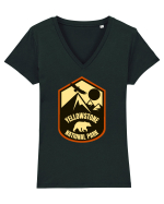 Yellowstone National Park Tricou mânecă scurtă guler V Damă Evoker