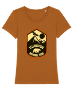 Yellowstone National Park Tricou mânecă scurtă guler larg fitted Damă Expresser