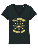 Yellowstone National Park Tricou mânecă scurtă guler V Damă Evoker