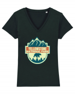 Yellowstone National Park Tricou mânecă scurtă guler V Damă Evoker