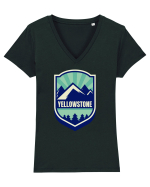 Yellowstone National Park Tricou mânecă scurtă guler V Damă Evoker
