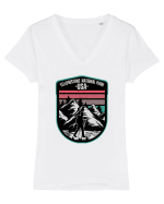 Yellowstone National Park Tricou mânecă scurtă guler V Damă Evoker